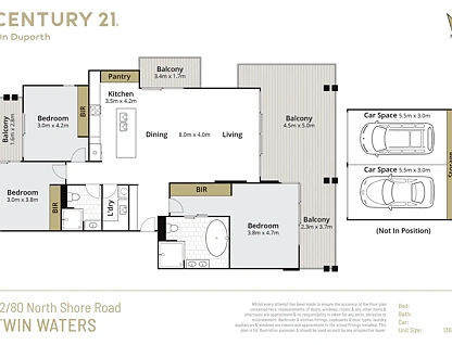 72/80 North Shore Road, Twin Waters, Sunshine Coast, 3 Schlafzimmer, 2 Badezimmer, Unit