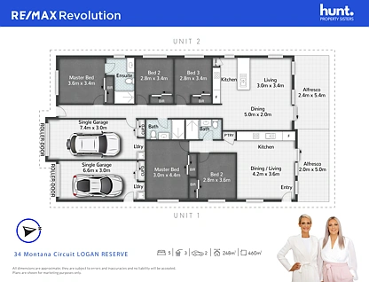 Unit 1 & Unit 2/34 Montana Circuit, Logan Reserve, Brisbane - Southern Region, 5房, 3浴, Apartment