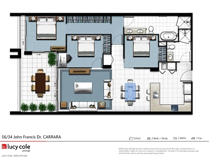 56/34 John Francis Drive, Carrara, Gold Coast, 2 habitaciones, 2 baños, Apartment