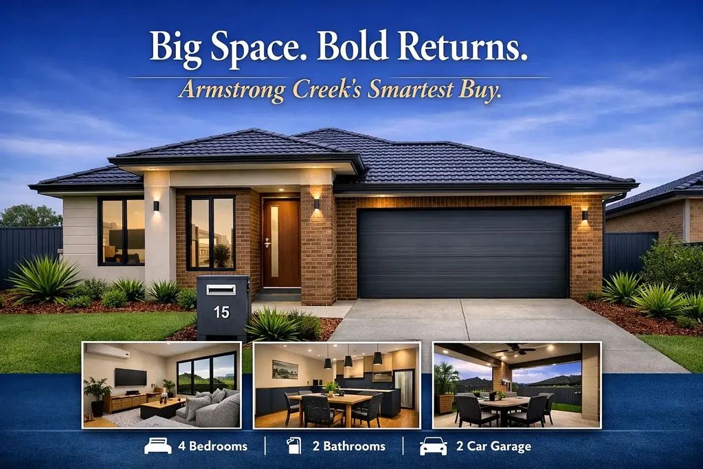 Armstrong Creek 4 Slaapkamer Big Space. Bold Returns. Armstrong Creek’s Smartest Buy