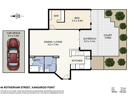 6003/46 Rotherham Street, Kangaroo Point, Brisbane - Eastern Region, 1 غرف, 1 حمامات, Apartment