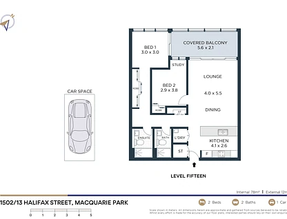 1502/13 Halifax Street, Macquarie Park, Upper North Shore, 2 habitaciones, 2 baños, Apartment