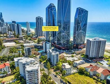 7/219 Surf Parade, Surfers Paradise, Gold Coast, 1部屋, 1バスルーム, Apartment