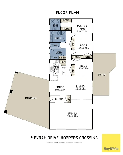 ਮੰਜ਼ਿਲ ਦੀ ਯੋਜਨਾ - 9 Evrah Drive, Hoppers Crossing, VIC 3029