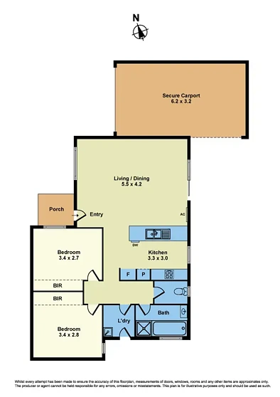 2/6 Farnsworth Street, Sunshine, VIC 3020, 2房, 1浴, Unit