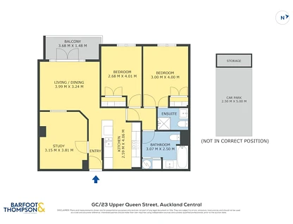 GC/23 Upper Queen Street, Auckland Central, Auckland City, 2 ห้องนอน, 2 ห้องน้ำ, Apartment