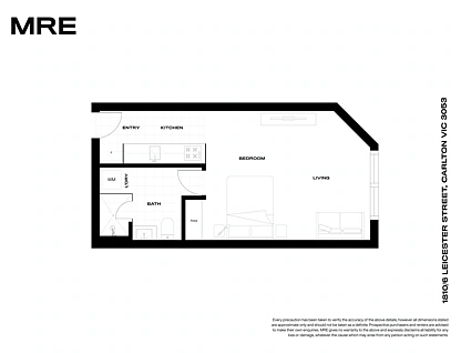 1810/6 Leicester Street, Carlton, Melbourne CBD, 1 phòng ngủ, 1 phòng tắm, Apartment