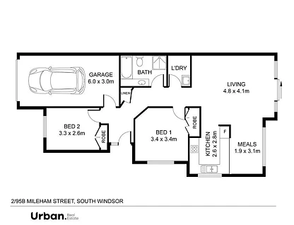 2/95B Mileham Street, South Windsor, NSW 2756, 2房, 1浴, Apartment