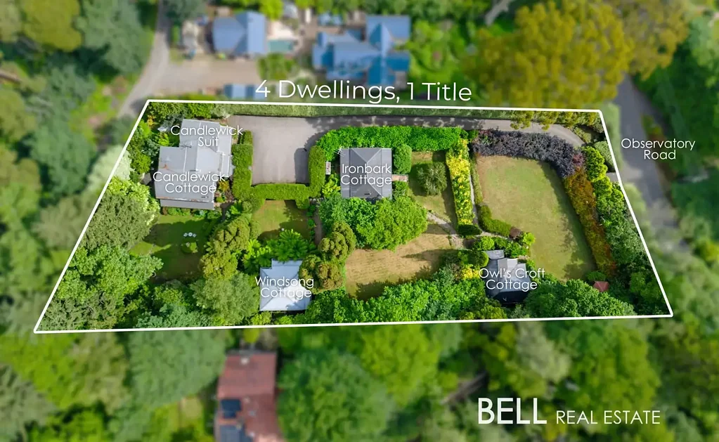 Mount Dandenong 8कमरा 'Observatory Cottages' - Family Residence and Established B&B Business Opportunity.
