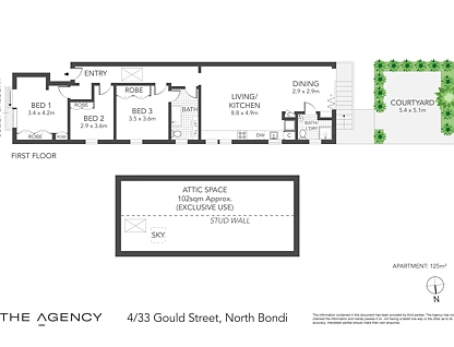 4/33 Gould Street, North Bondi, Eastern Suburbs, 3 habitaciones, 2 baños, Apartment