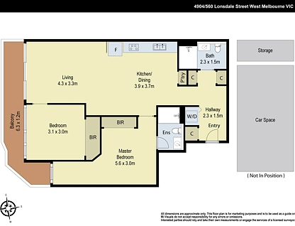 4904/560 Lonsdale Street, Melbourne, Melbourne CBD, 2 ห้องนอน, 2 ห้องน้ำ, Apartment