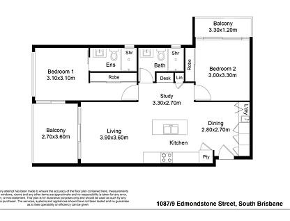 1087/9 Edmondstone Street, South Brisbane, Brisbane - Inner City Region, 2 રૂમ, 2 બાથરૂમ, Apartment