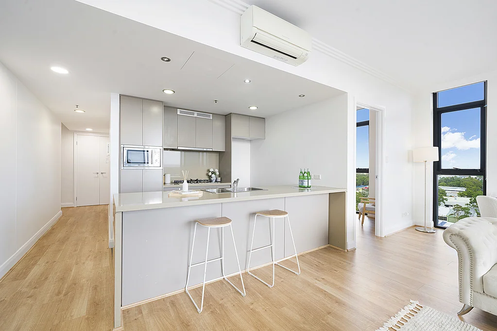 Luxury North-Facing Two Bedroom + Study Apartment with Views