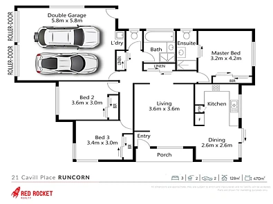 फ्लोर प्लान - 21 Cavill Place, Runcorn, QLD 4113