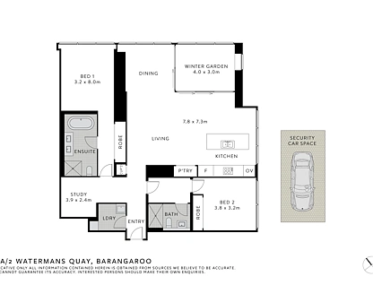 10A/2 Watermans Quay, Barangaroo, Sydney CBD, 2 Kuwarto, 2 Banyo, Apartment