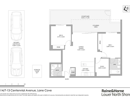 514A/7-13 Centennial Avenue, Lane Cove, Lower North Shore, 2 Schlafzimmer, 2 Badezimmer, Apartment