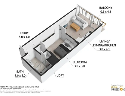 508A/640 Swanston Street, Carlton, VIC 3053, 1房, 1浴, 公寓