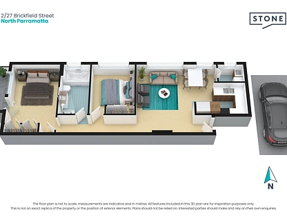 2/27 Brickfield Street, North Parramatta, Parramatta (Northwest suburbs), 2 Kuwarto, 1 Banyo, Apartment
