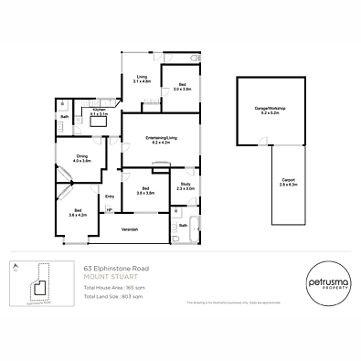 Plano ng Bahay - 63 Elphinstone Road, Mount Stuart, TAS 7000