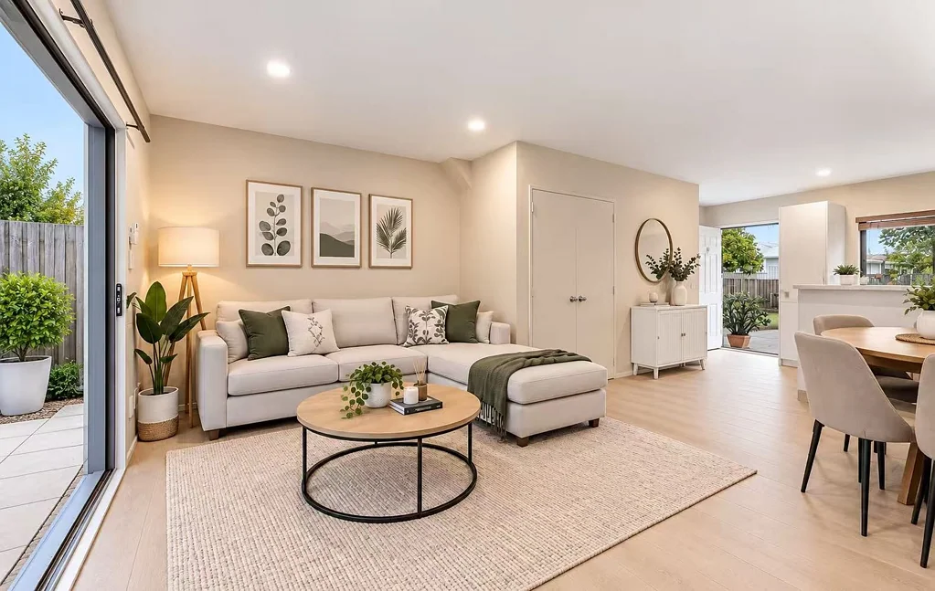 Cosy three-bedroom home with a private backyard and two car parks.