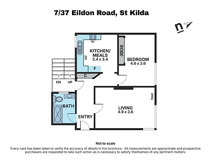 7/37 Eildon Road, St Kilda, VIC 3182, 1房, 1浴, 公寓