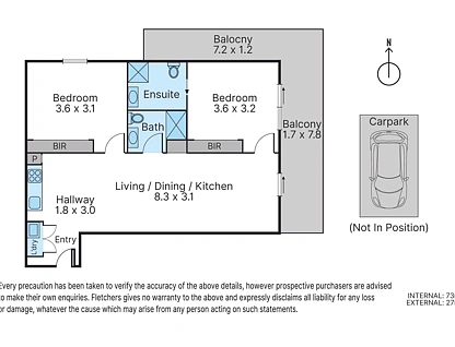 206/1a Tibrockney Street, Cheltenham, VIC 3192, 2 غرف, 2 حمامات, Unit