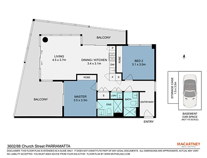 3602/88 Church Street, Parramatta, Parramatta (Northwest suburbs), 2 कमरे, 2 बाथरूम, Apartment
