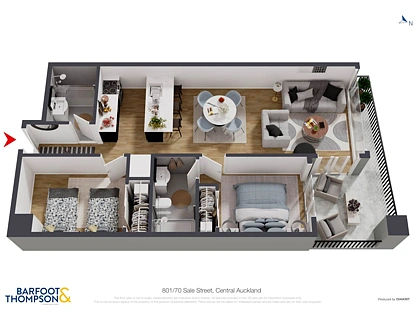 801/70 Sales Street, Auckland Central, Auckland City, 2 Kuwarto, 2 Banyo, Apartment
