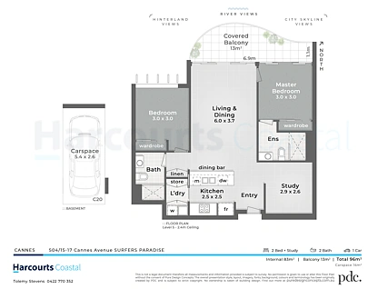 504/15-17 Cannes Avenue, Surfers Paradise, Gold Coast, 2 Bedrooms, 2 Bathrooms, Apartment