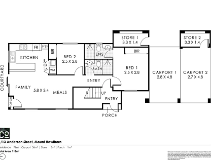 1/13 Anderson Street, Mount Hawthorn, Perth CBD, 2 Bedrooms, 2 Bathrooms, Apartment