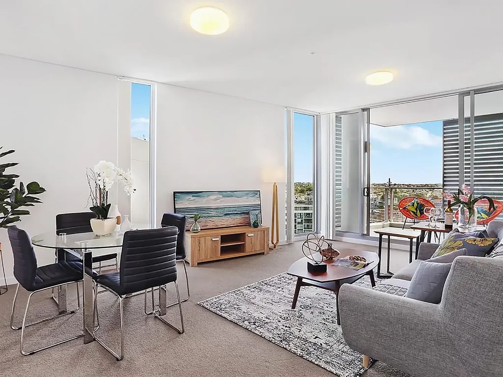 Sleek modern apartment within thriving community