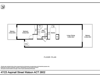 47/23 Aspinall Street, Watson, Inner North, 1 Bedrooms, 1 Bathrooms, Apartment