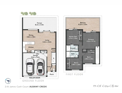 2/8-10 James Cash Court, Albany Creek, Brisbane - Northern Region , 3房, 2浴, Townhouse