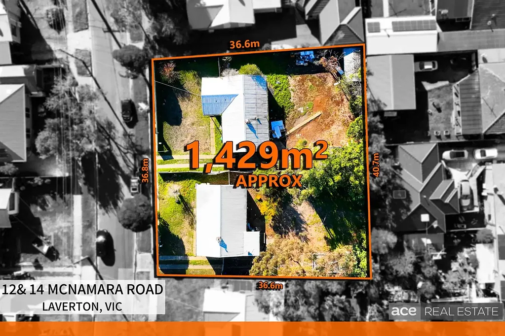 Laverton 5房 Laverton中心双地块 1429m2长方形 优质地段 六栋双层潜力 近火车站学校商圈 高速公路近便 Prime development on 1429m2 (approx.) STCA!