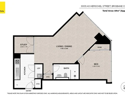 3005/43 Herschel Street, Brisbane City, Brisbane - Inner City Region, 1 Schlafzimmer, 1 Badezimmer, Apartment