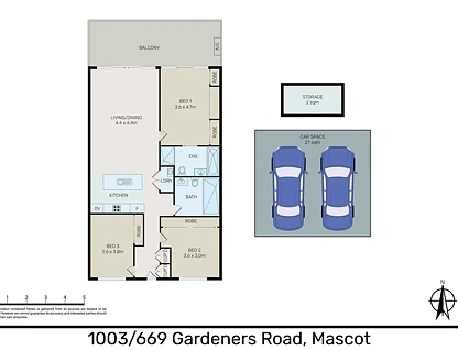 1003/659-669 Gardeners Road, Mascot, NSW 2020, 3 slaapkamers, 2 badkamers, Apartment