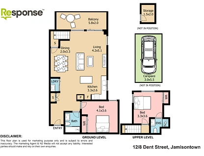 12/18-20 Dent Street, Jamisontown, Outer Western Sydney, 2 rūma, 2 rūma horoi, Unit