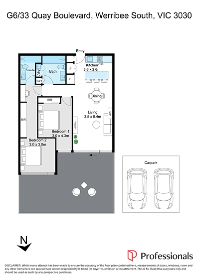 8/33 Quay Boulevard, Werribee South, VIC 3030, 2房, 2浴, Apartment