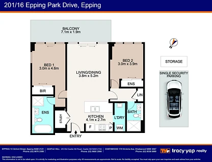 201/16 Epping Park Drive, Epping, Upper North Shore, 2 રૂમ, 2 બાથરૂમ, Apartment
