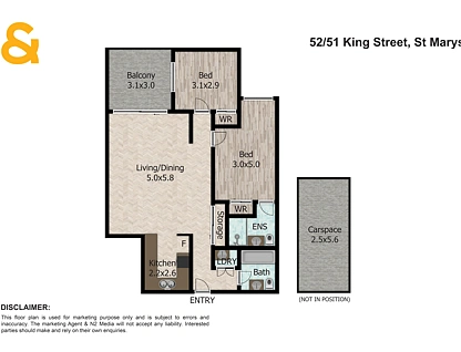 52/51-53 King Street, St Marys, Outer Western Sydney, 2 habitaciones, 2 baños, Apartment
