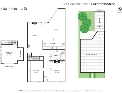 374 Graham Street, Port Melbourne, VIC 3207, 3 Kuwarto, 1 Banyo, House