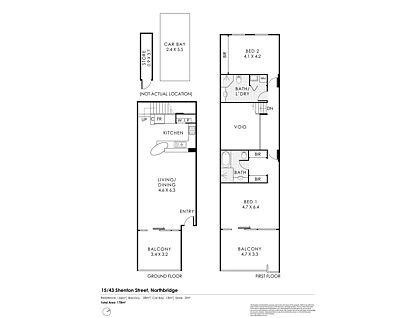 15/43 Shenton Street, Northbridge, Perth CBD, 2房, 2浴, Apartment