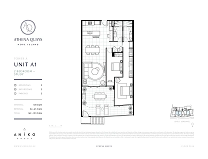 1704/10 Sickle Avenue, Hope Island, Gold Coast, 2 Bedrooms, 2 Bathrooms, Apartment