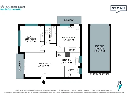 6/57 O'Connell Street, North Parramatta, Parramatta (Northwest suburbs), 2部屋, 1バスルーム, Apartment