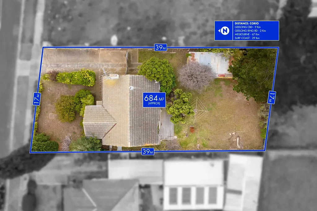 Corio 3chambre Exceptional Opportunity with 684m² North-Facing Allotment