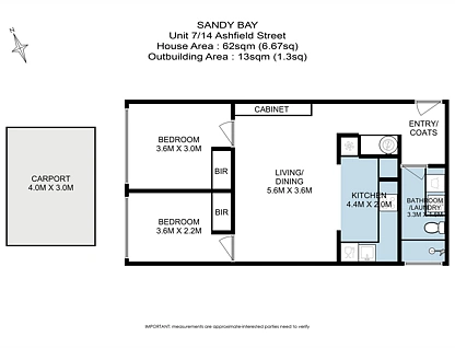 7/14 Ashfield Street, Sandy Bay, Hobart, 2 غرف, 1 حمامات, Unit