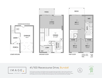 41/100 Racecourse Drive, Bundall, Gold Coast, 3房, 1浴, Townhouse