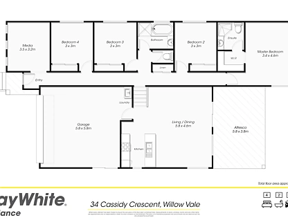 34 Cassidy Crescent, Willow Vale, Gold Coast, 4 રૂમ, 2 બાથરૂમ, House