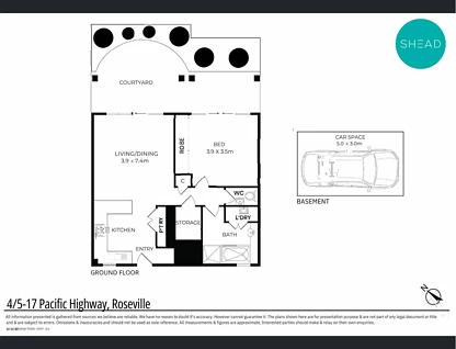 4/5-17 Pacific Highway, Roseville, Upper North Shore, 1 rūma, 1 rūma horoi, Apartment
