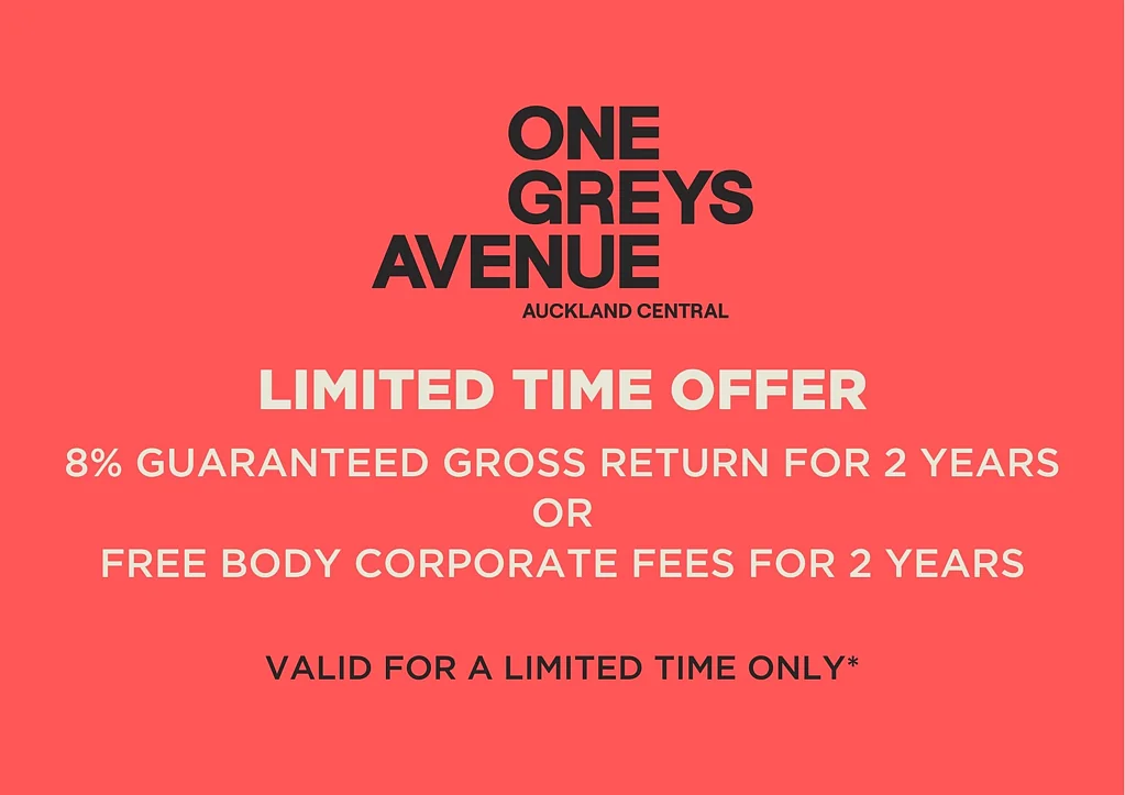 Auckland Central 1બેડરૂમ Limited Time – 8% Return or Free Body Corp